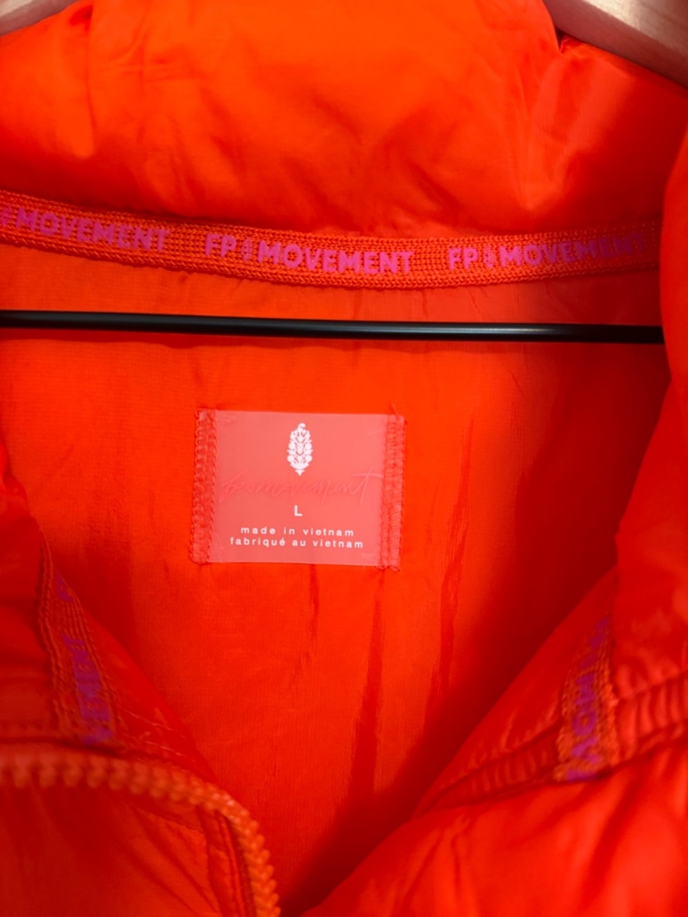 FP Movement - In A Bubble Puffer Flame Orange Red Oversized Zip Vest - Large - Picture 7 of 15